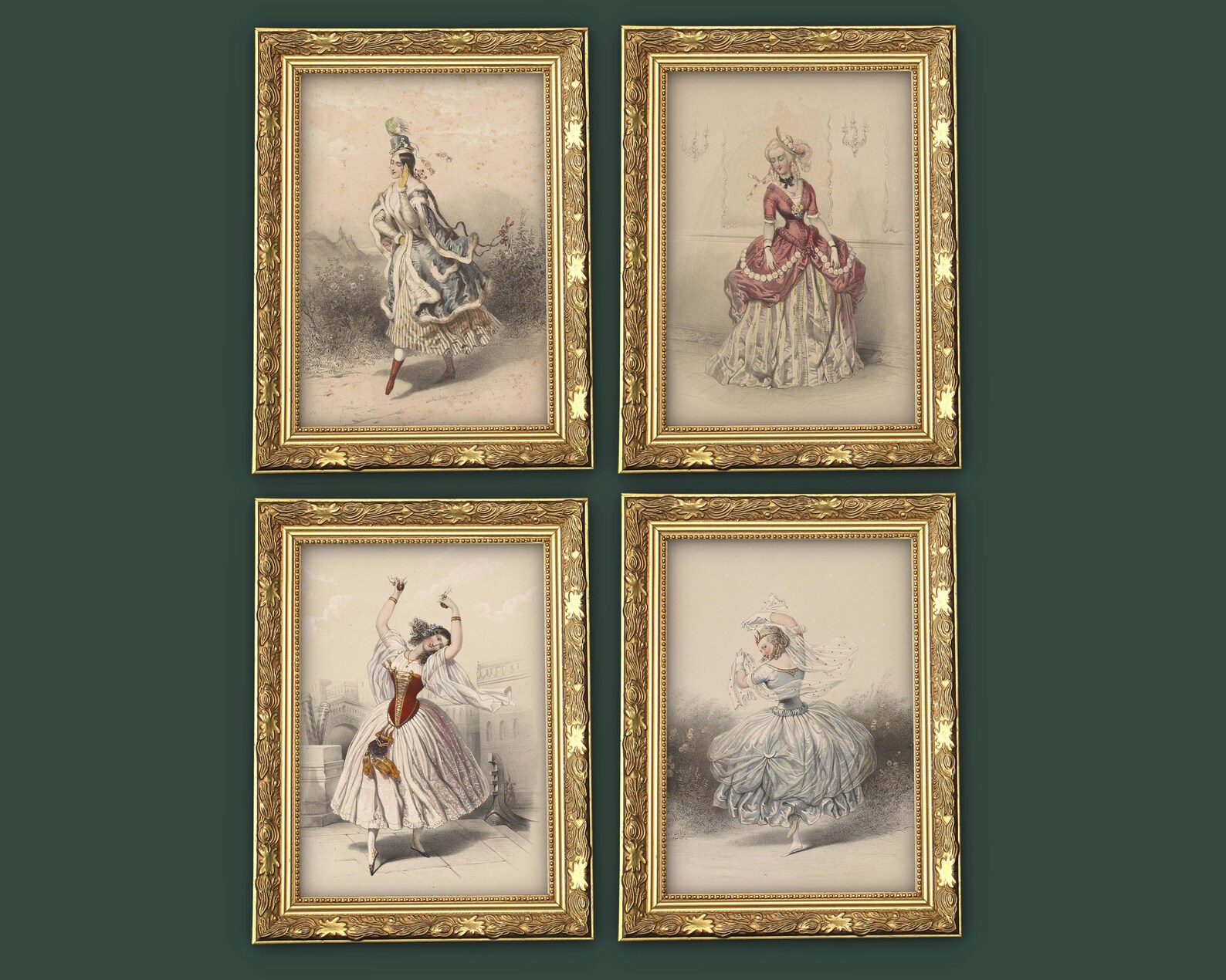 Vintage Art Prints REPRODUCTION Set of 4 Vintage Dance Wall Etsy