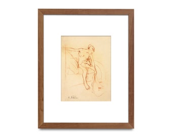 Vintage REPRODUCTION female figure drawing girl girl study sketch wall art print 5"x7", 8"x10", 11"x14"