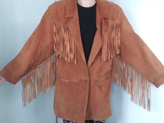 Vintage Fringe leather suede jacket