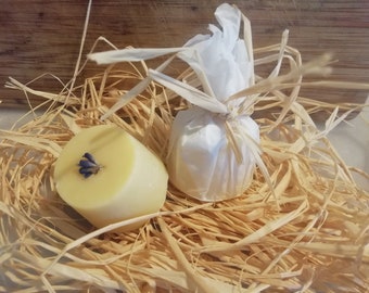 Jabón de invitados de leche de cabra: "Lav'lalande"