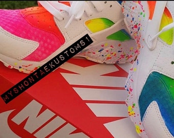 rainbow nike huarache shoes