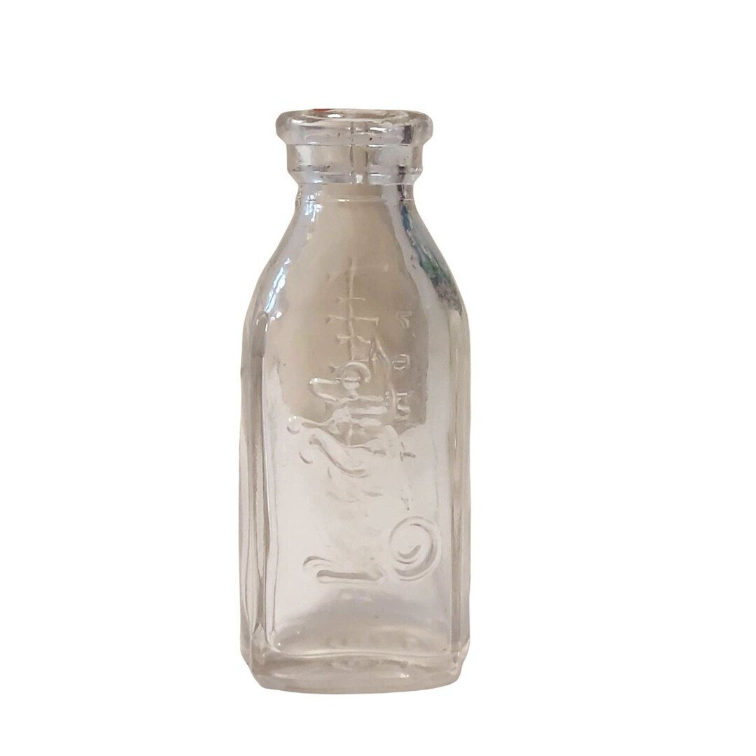 Vintage Glass Baby Doll Bottle Embossed Dog Wetting Toy Etsy