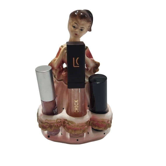 Chadwick Lady Pink LIPSTICK HOLDER Ceramic Holds … - image 2