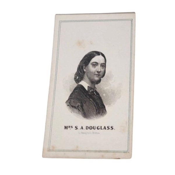 Civil War Era CDV Album Filler Mrs. Stephen A. Douglass + Gem Tintype on back