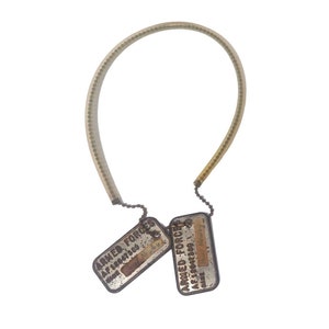 Vintage Toy Armed Forces Military Army Dog Tags Covered Neckpiece