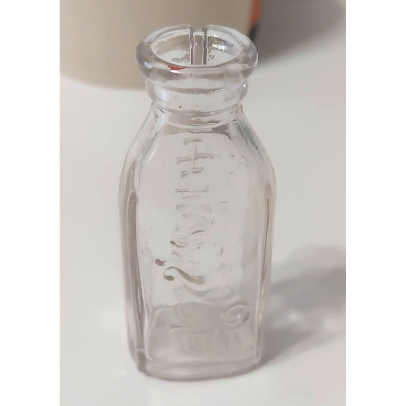 Vintage Glass Baby Doll Bottle Embossed Dog Wetting Toy Etsy