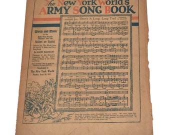1917 Sheet Music New York World's ARMY Song Book Newspaper Supplement WW I