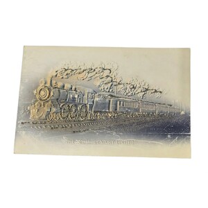 The 20th Century Limited Train Embossed Vintage Postcard Glitter Coin