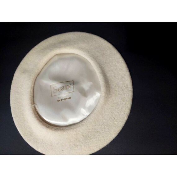 Vintage Ivory 100% WOOL BERET Sears Czechoslovaki… - image 5