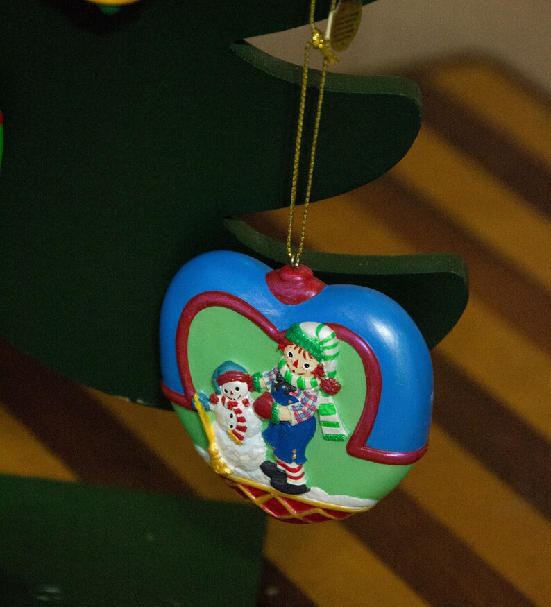 5 RAGGEDY ANN ANDY Christmas Ornaments Danbury Mint Holiday Tree Doll