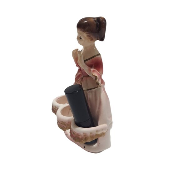 Chadwick Lady Pink LIPSTICK HOLDER Ceramic Holds … - image 3