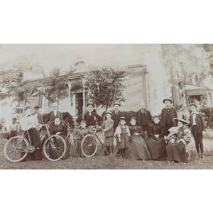 1910s Big House Family Group Photograph Bicycles African American black servants