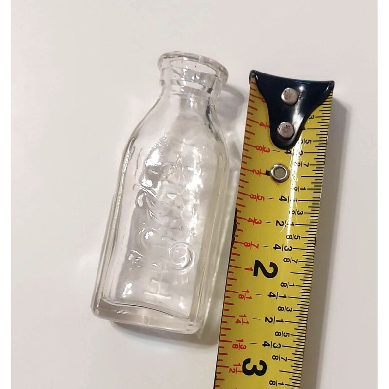 Vintage Glass Baby Doll Bottle Embossed Dog Wetting Toy Etsy