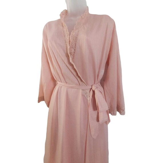 Lace-up Nightgown Robe Set Nylon Crocheted Dusty Pink - Etsy