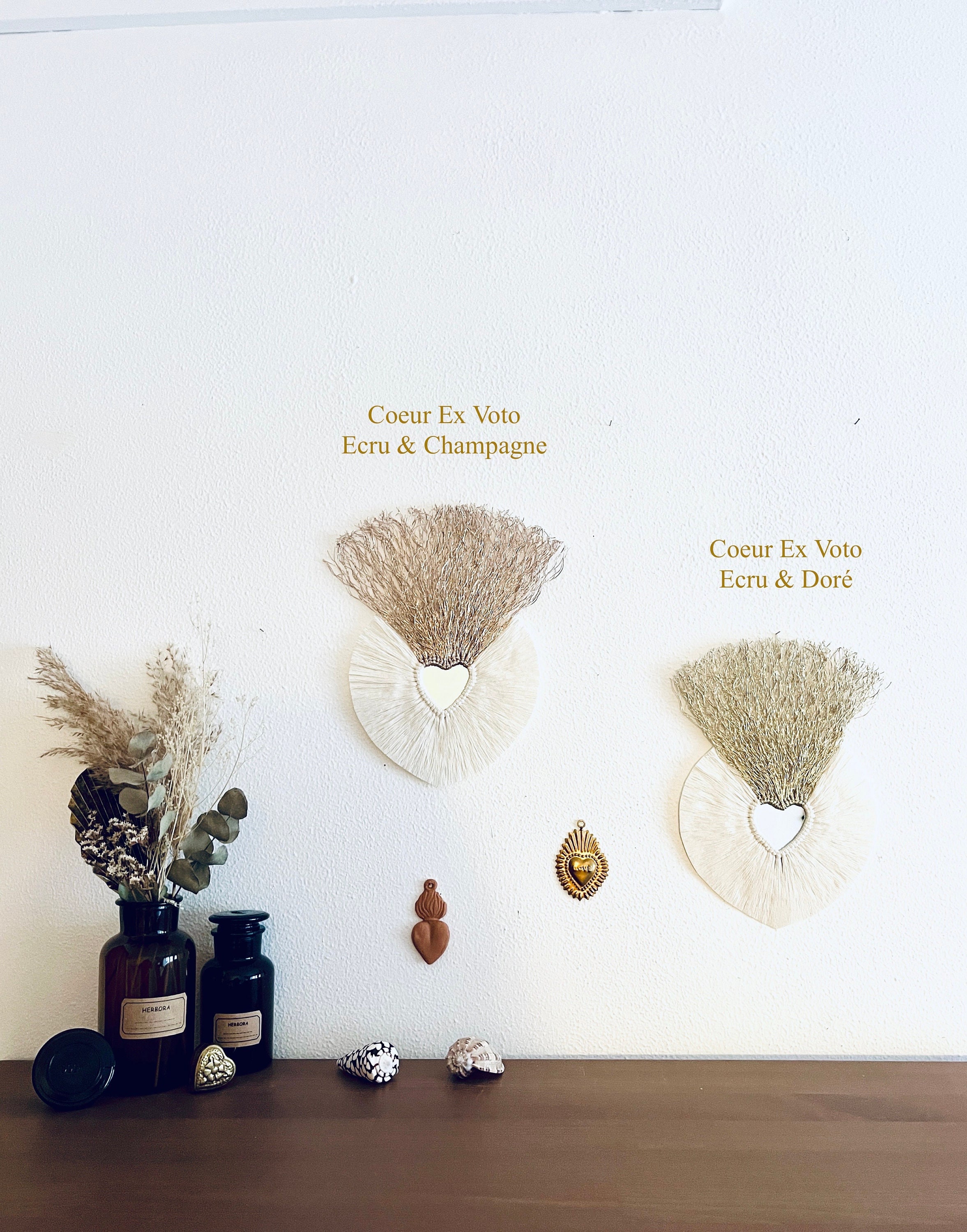 Décoration en Corde Forme de Coeur Ex Voto