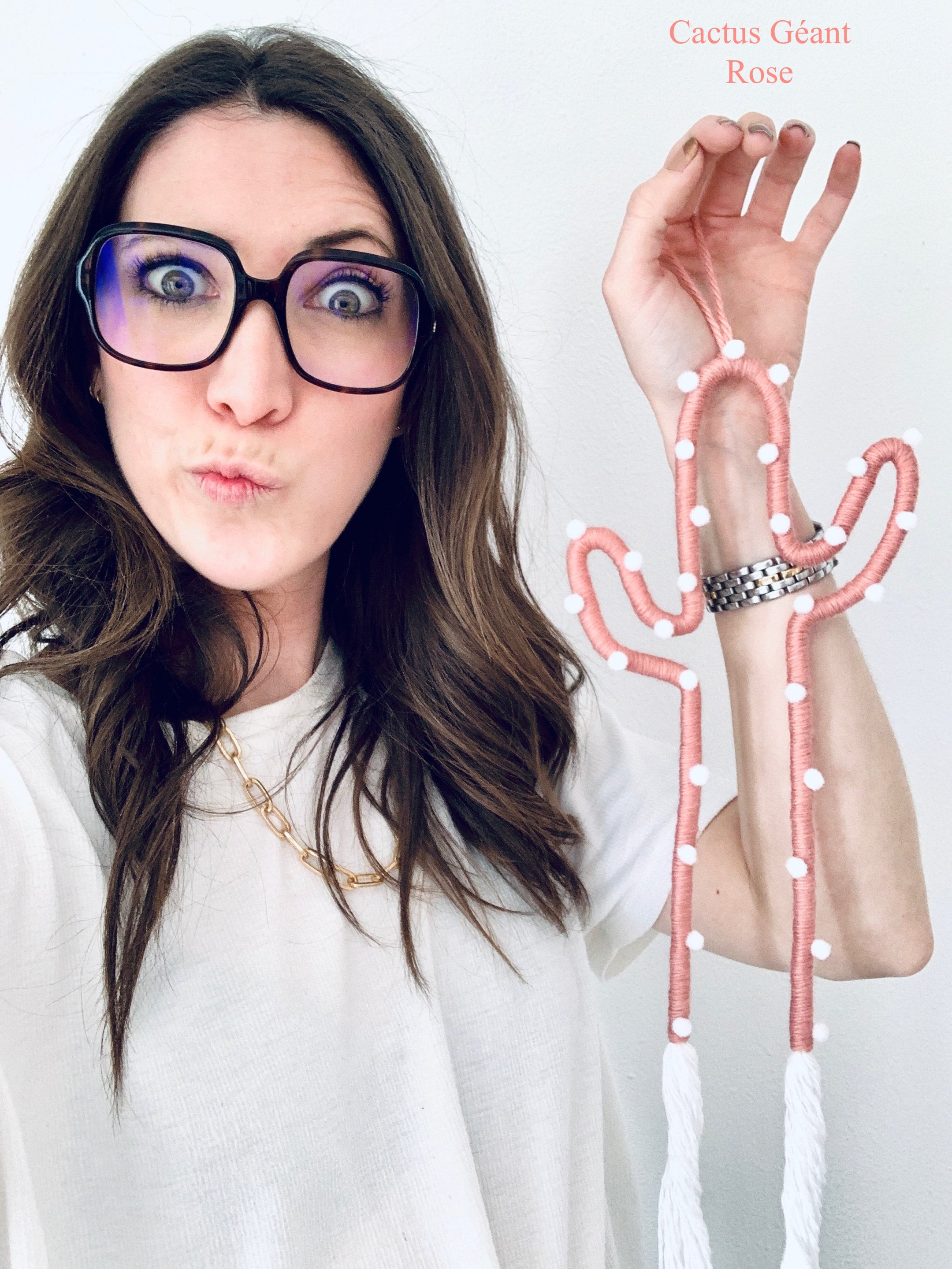 Suspension Murale Cactus Géant en Laine