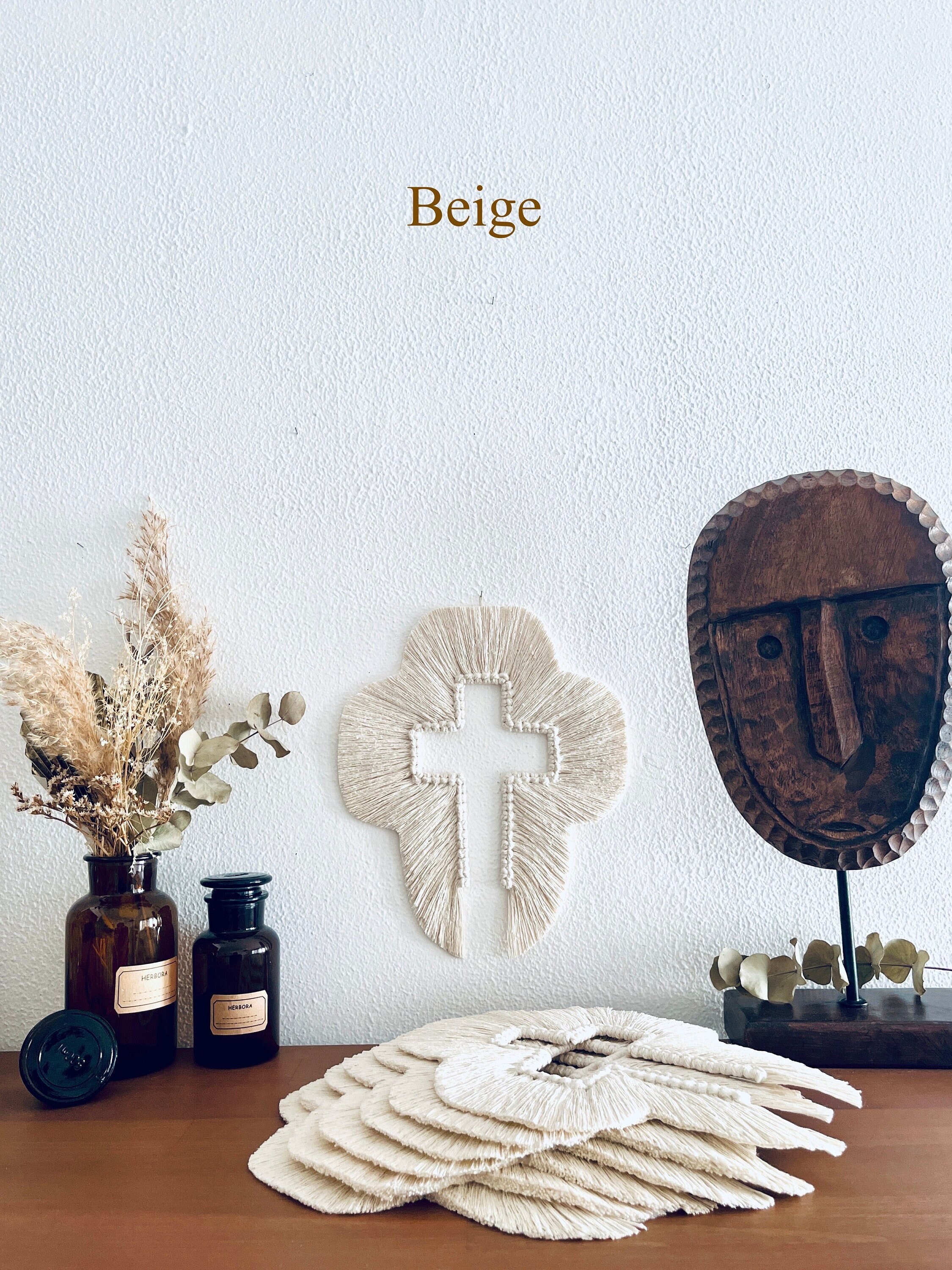 Décoration Murale Croix en Corde