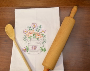 Kitchen Milk Jug-M11484, Embroidered tea towel, Kitchen towel, Dish towel,  Embroidered towel, hand towel, Mother’s Day gift, hostess gift