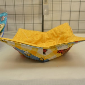 Microwave Bowl Cozy/Holder, #2 Lady Bug, Soup Bowl Cozy, Soup Bowl Holder, Reversible Bowl Cozy