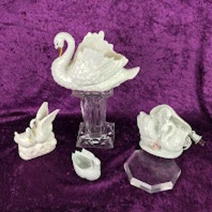 Vintage Swan Collection, Swan Lamp, Limoges Swan