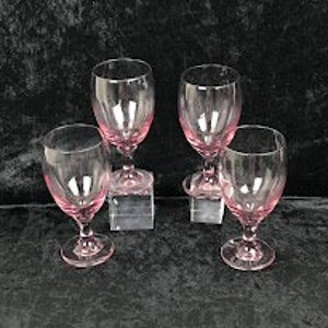 Vintage Premier Pink Iced Tea Glasses / Stemware by Libbey, Set of 4