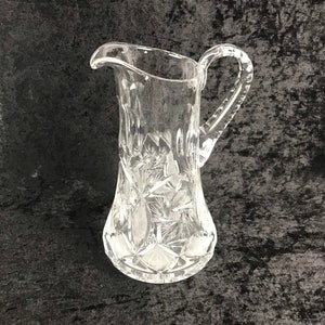 Vintage American Brilliant Glass Pitcher, 10”