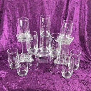 Elegant Princess House Etched Floral Tumblers, Set of 12