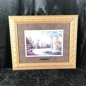 Thomas Kinkade &#39;Beyond Summer Gate&#39; in gouden lijst, certificaat van echtheid