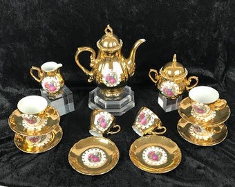 Romantic Couple Golden Tea / Coffee Set