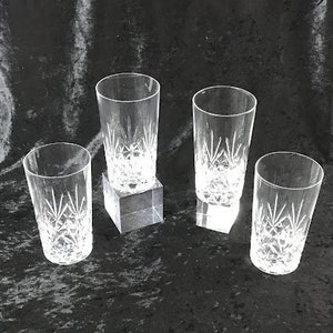 Stunning &#39;Duet&#39; Crystal Highball Glasses by Edinburgh Crystal, Set of Four