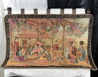 Serenity by the River, Asian Tapestry 37" x 28"