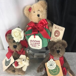 Colección de tres osos pequeños de Boyds Bears