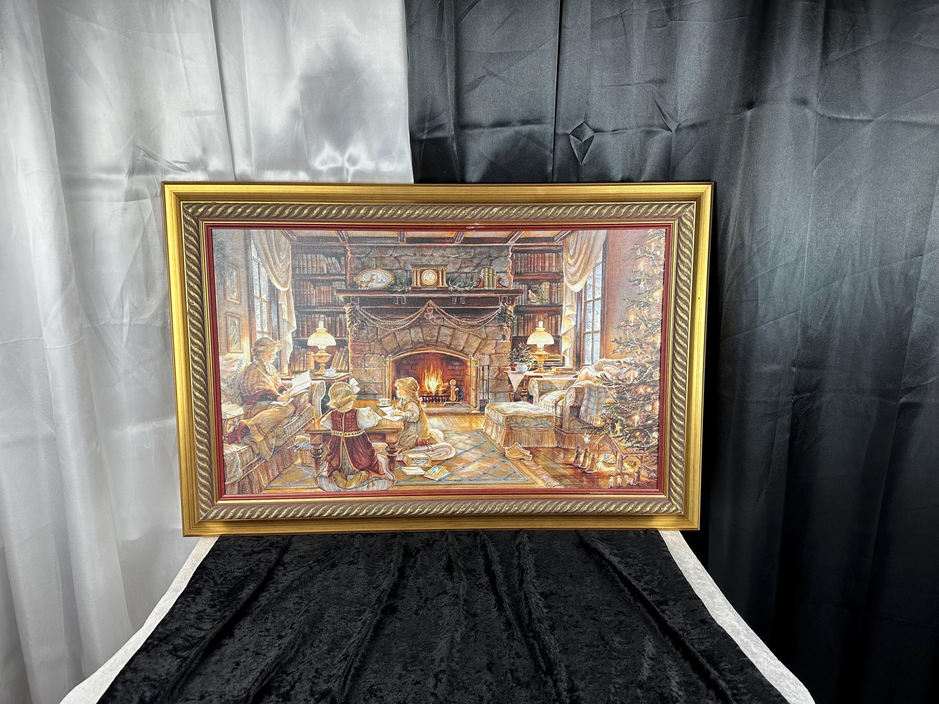 Limited Edition Christmas at the Cottage Giclee on Canvas by