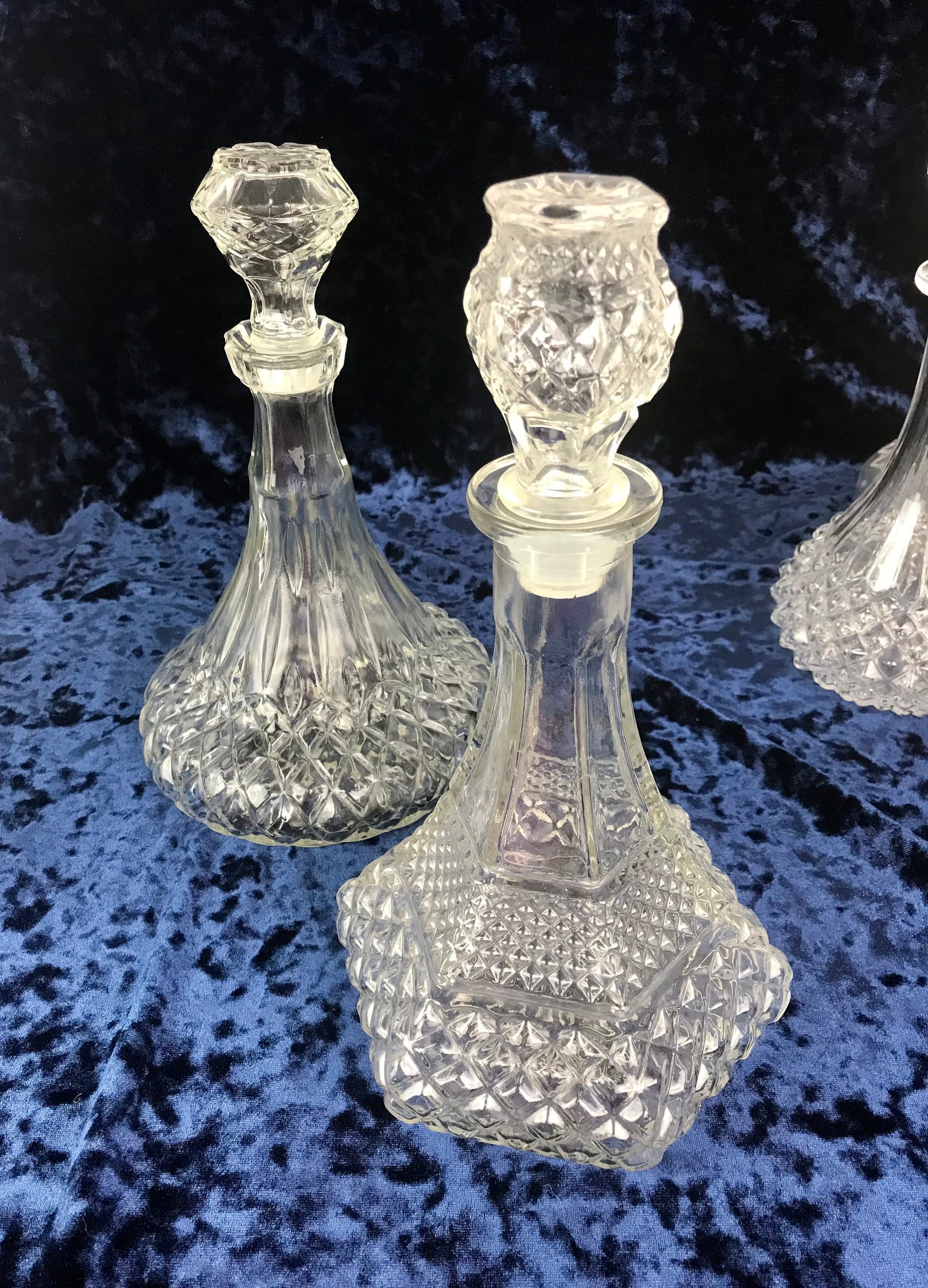 Vintage Collection of Crystal Decanters Set of Eight Etsy
