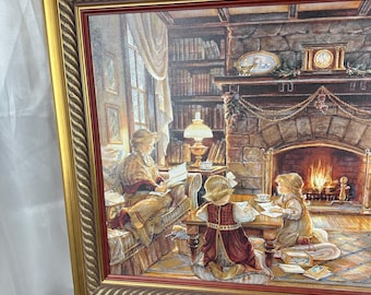 Limited Edition Christmas at the Cottage Giclee on Canvas by