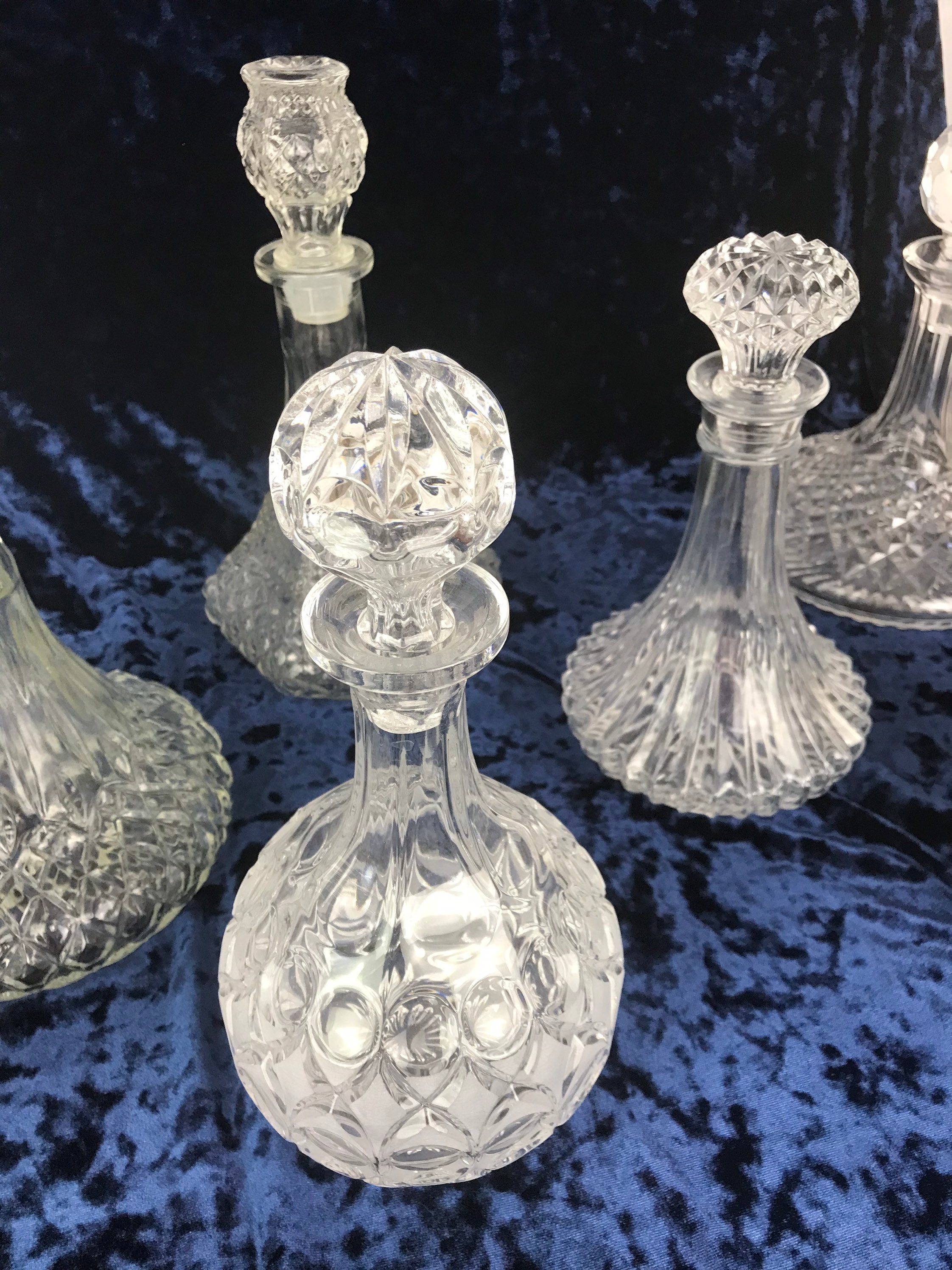 Vintage Collection of Crystal Decanters Set of Eight Etsy