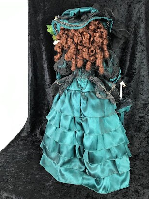 green emerald velvet dress Vintage Victorian Style Light Green and White Dress 19" Tall Porcelain   Treasure Valley Antiques & Collectibles