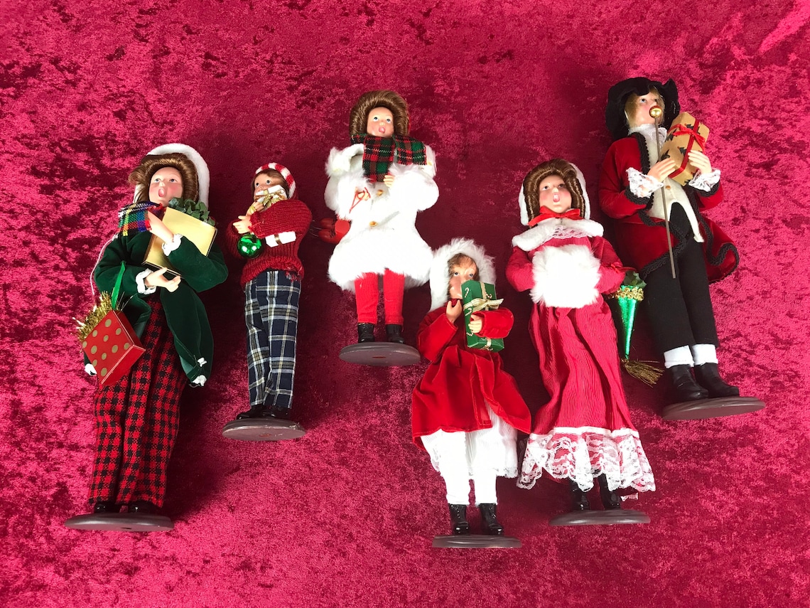 Christmas Caroler Figurines Set of Six Etsy