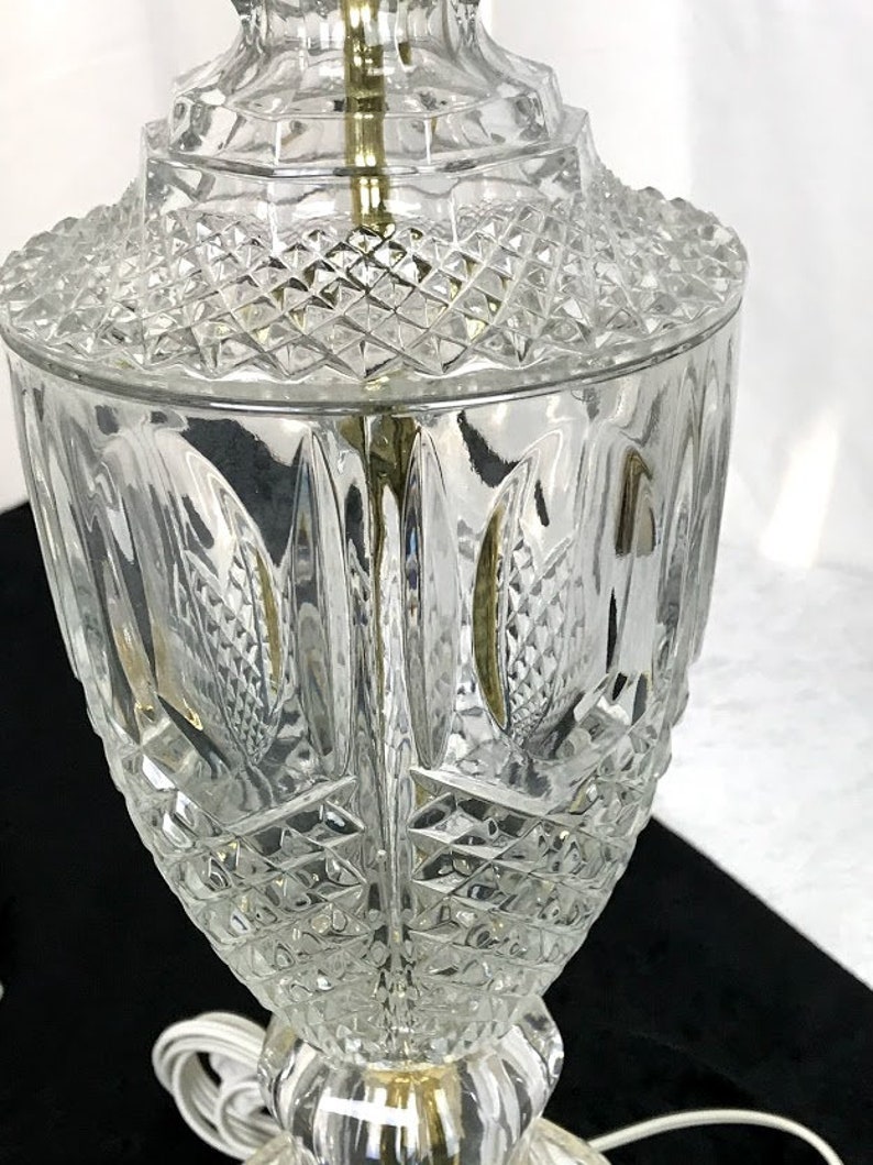Vintage Pair of Cut Crystal Glass Urn Shape Table Lamps | Etsy