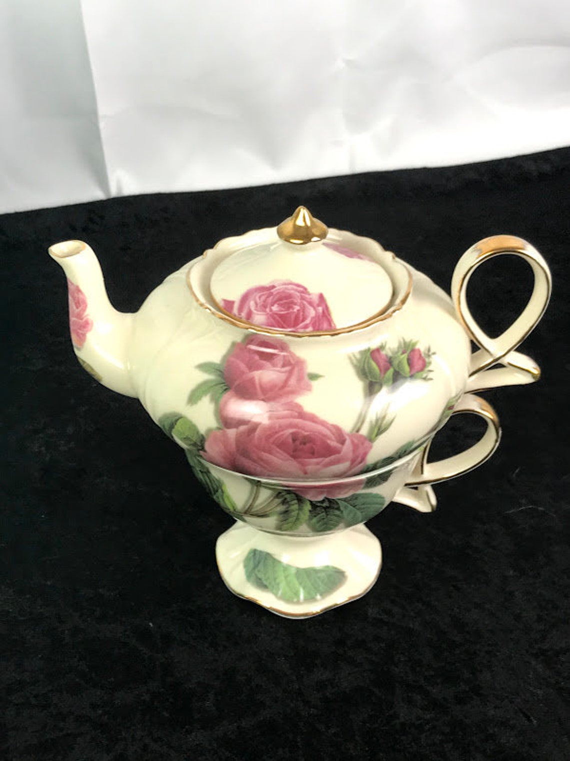 NIB Burton Burton Romantic Rose Single Tea Cup and Tea Pot Etsy