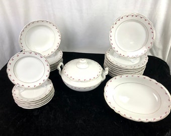 Antique 'Rosalie' Pattern Dinnerware Dish Set, Service for 6 by Real (Brazil)