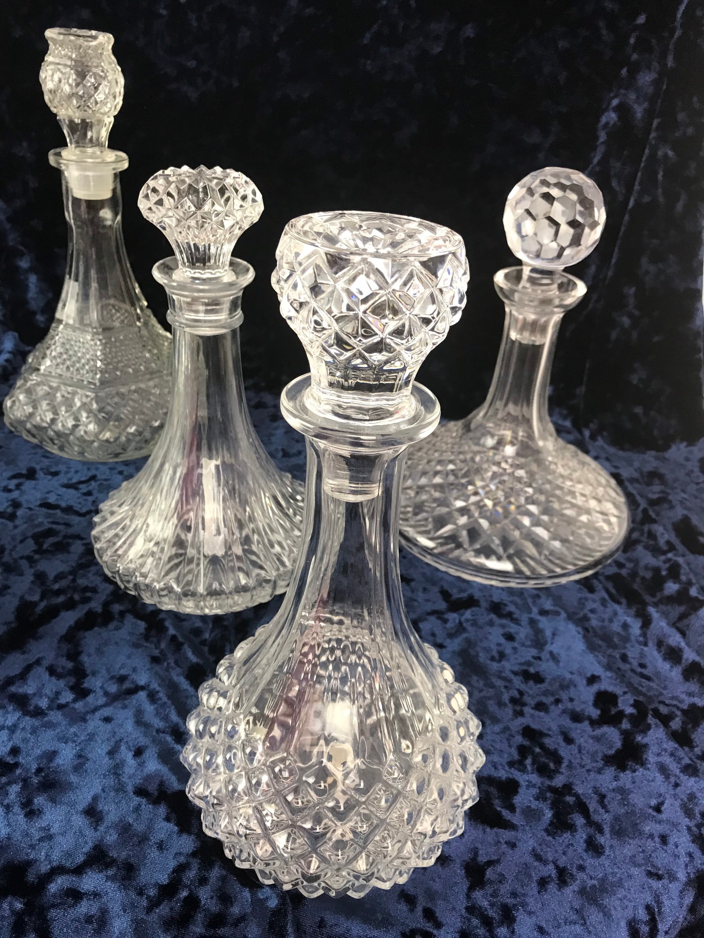Vintage Collection of Crystal Decanters Set of Eight Etsy