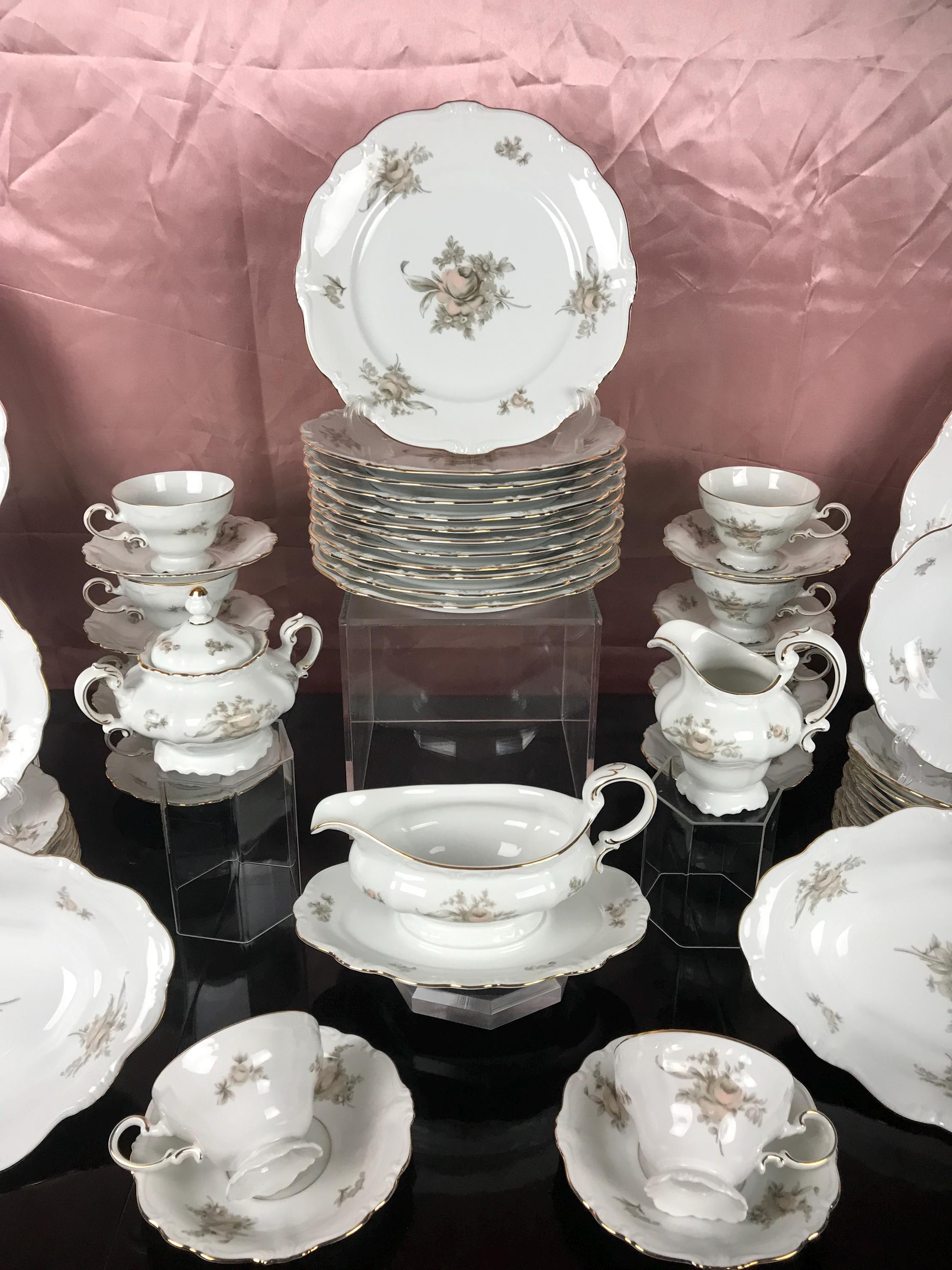 Timeless Sepia Rose Dinnerware Set by Johann Haviland Bavaria