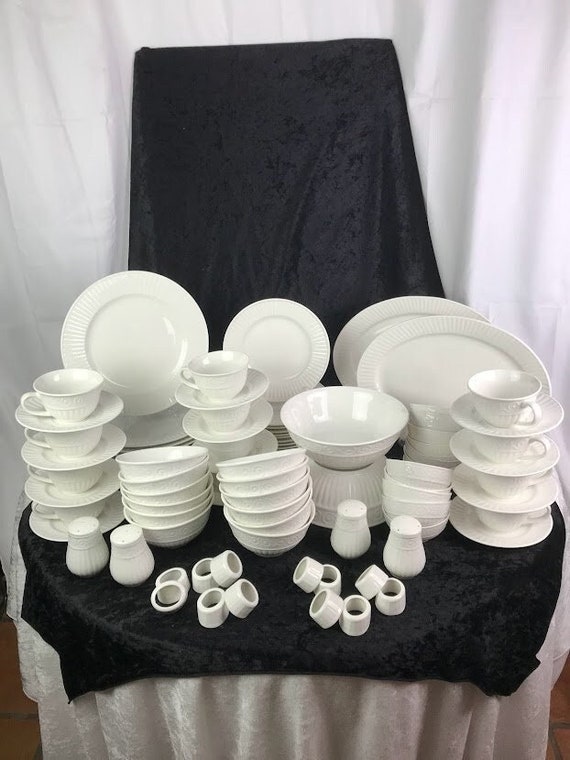 White dinnerware shop sets for 12