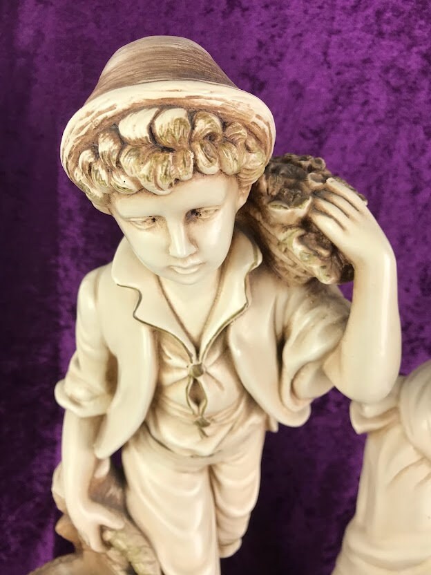 Vintage Marwal Chalkware Boy and Girl Statues Set of 2 Etsy