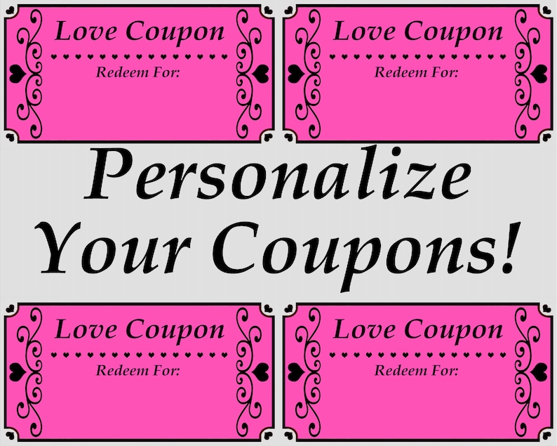 Personalized Love Coupon Book Printable Love Coupons Etsy