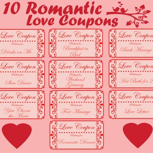 Love Coupon Book, Printable Love Coupons, Romantic Coupon Book, Naughty Coupon Book, Valentines Coupons, Printable Coupons, Anniversary Gift image 2