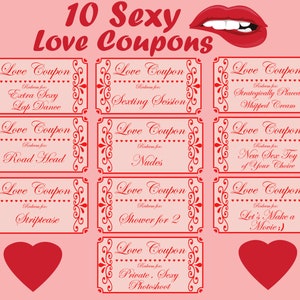 Love Coupon Book, Printable Love Coupons, Romantic Coupon Book, Naughty Coupon Book, Valentines Coupons, Printable Coupons, Anniversary Gift image 3