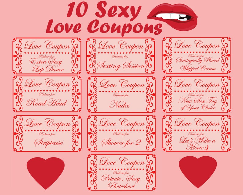 Love Coupon Book, Printable Love Coupons, Romantic Coupon Book, Naughty Coupon Book, Valentines Coupons, Printable Coupons, Anniversary Gift image 3