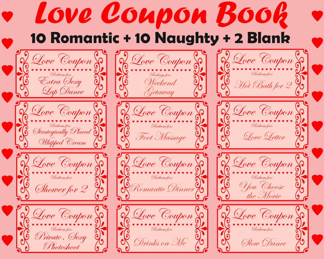 Libro di coupon d'amore, coupon d'amore stampabili, libro di coupon  romantici, libro di coupon cattivo, coupon di San Valentino, coupon  stampabili, regalo di anniversario -  Italia